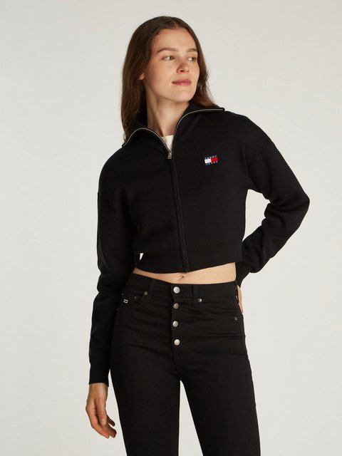 Tommy Jeans Strickjacke TJW CRP BADGE ZIP THRU CARDIGAN in Cropped Form günstig online kaufen