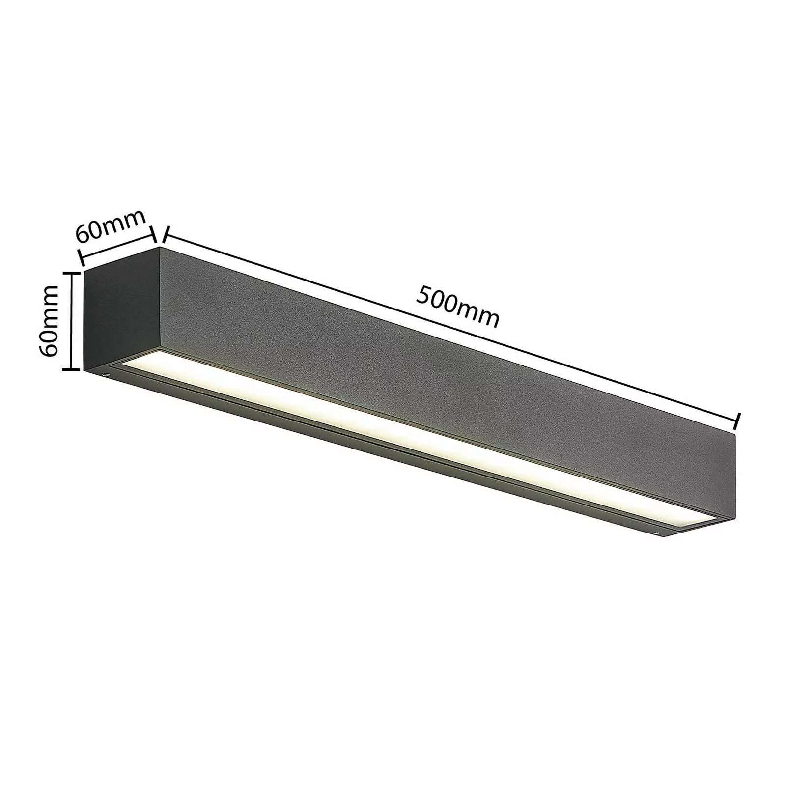 Arcchio LED-Außenwandlampe Lengo, CCT, 50 cm, 2-flg., grafit günstig online kaufen