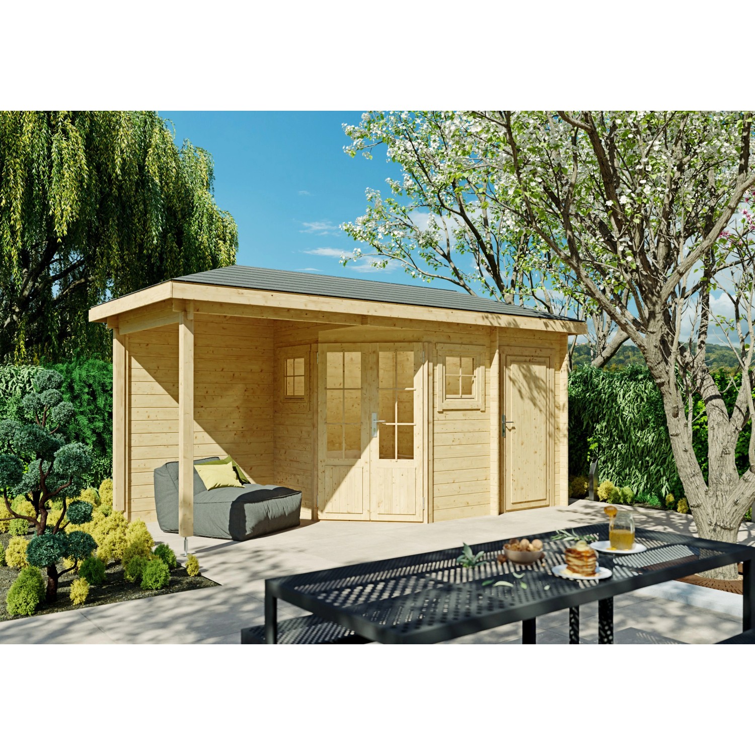 Fjordholz 5-Eck Gartenhaus Modell Evelyn 1E Farblos Imprägniert günstig online kaufen