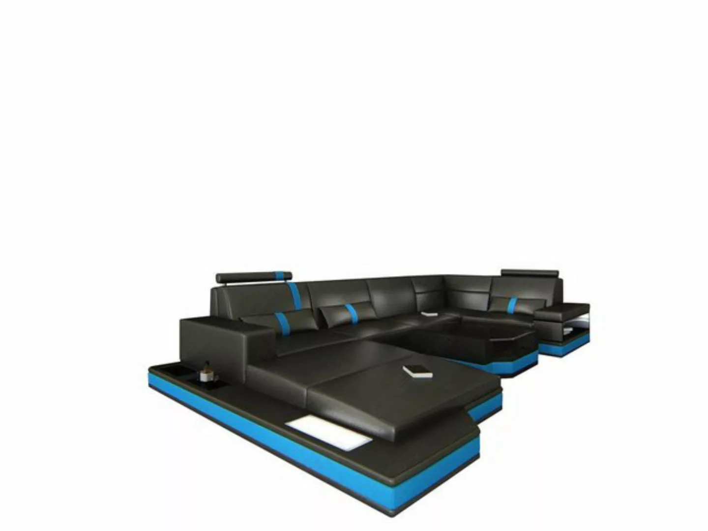 Sofa Dreams Wohnlandschaft Ledersofa Ledercouch Messana U Form Leder Sofa, günstig online kaufen