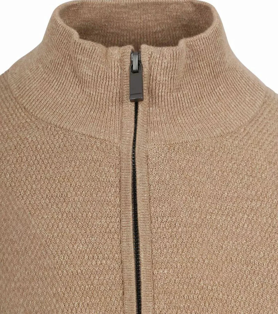 Suitable Half Zip Pullover Struktur Beige - Größe 3XL günstig online kaufen