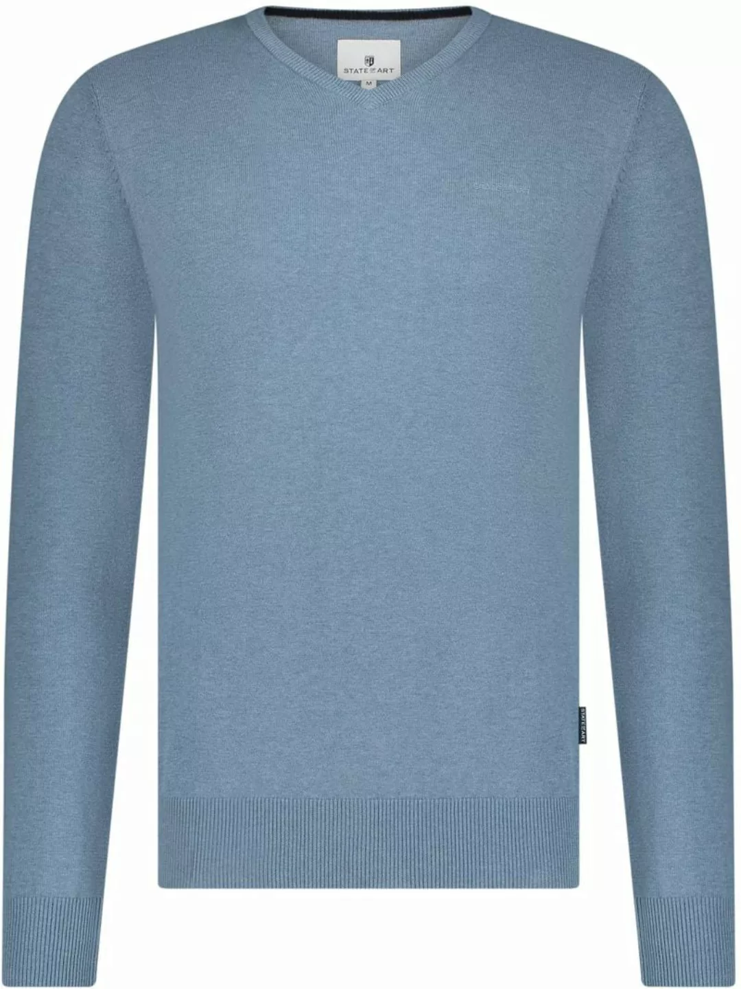 State Of Art Pullover mit V-Ausschnitt Hellblau - Größe M günstig online kaufen