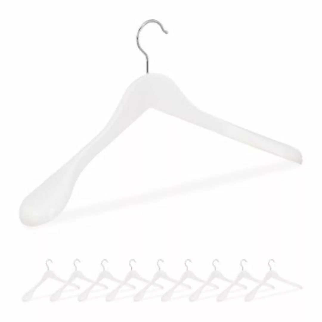 relaxdays 10 x Anzug Kleiderbügel weiß günstig online kaufen