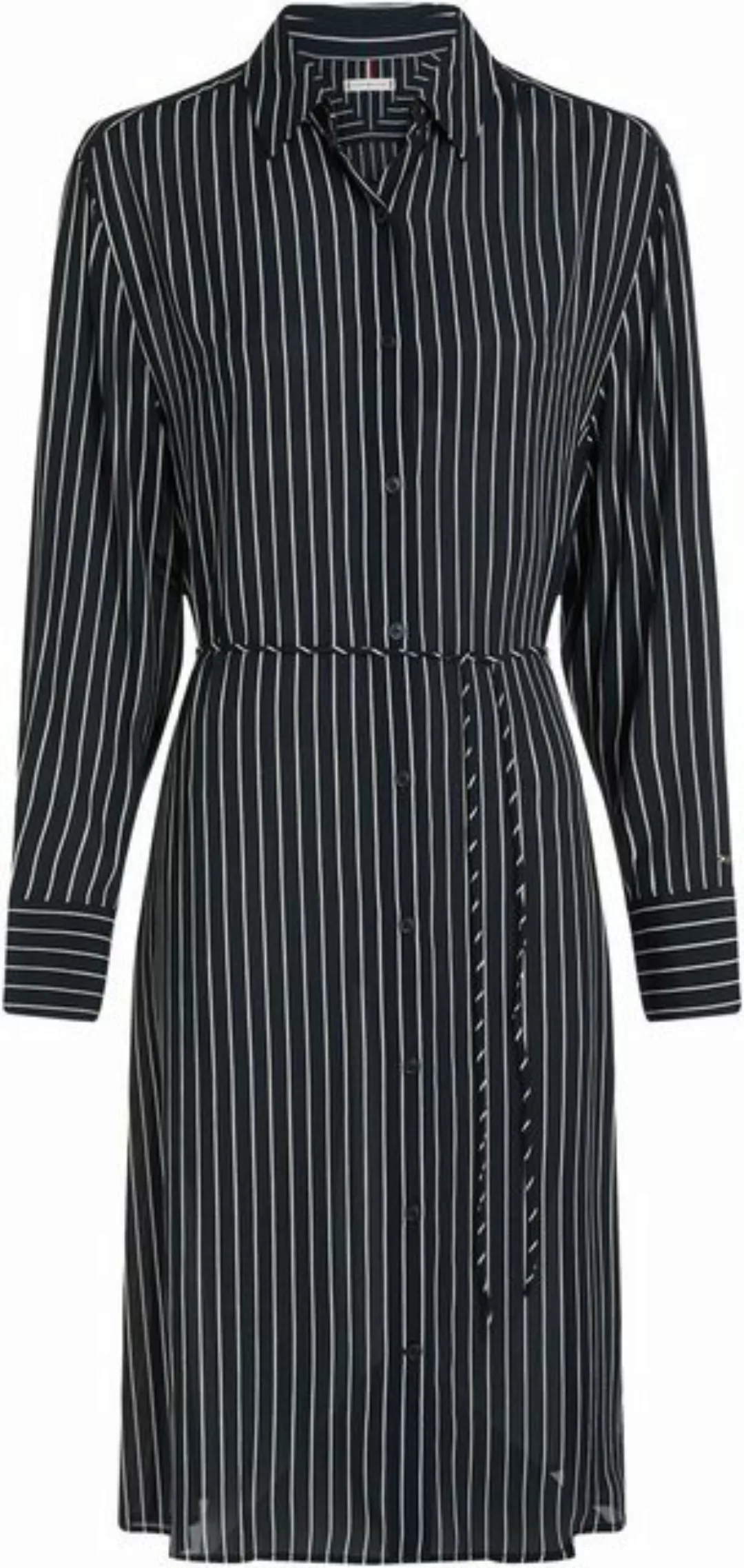 Tommy Hilfiger Curve Blusenkleid CRV VISCOSE CREPE MIDI DRESS in Streifenop günstig online kaufen