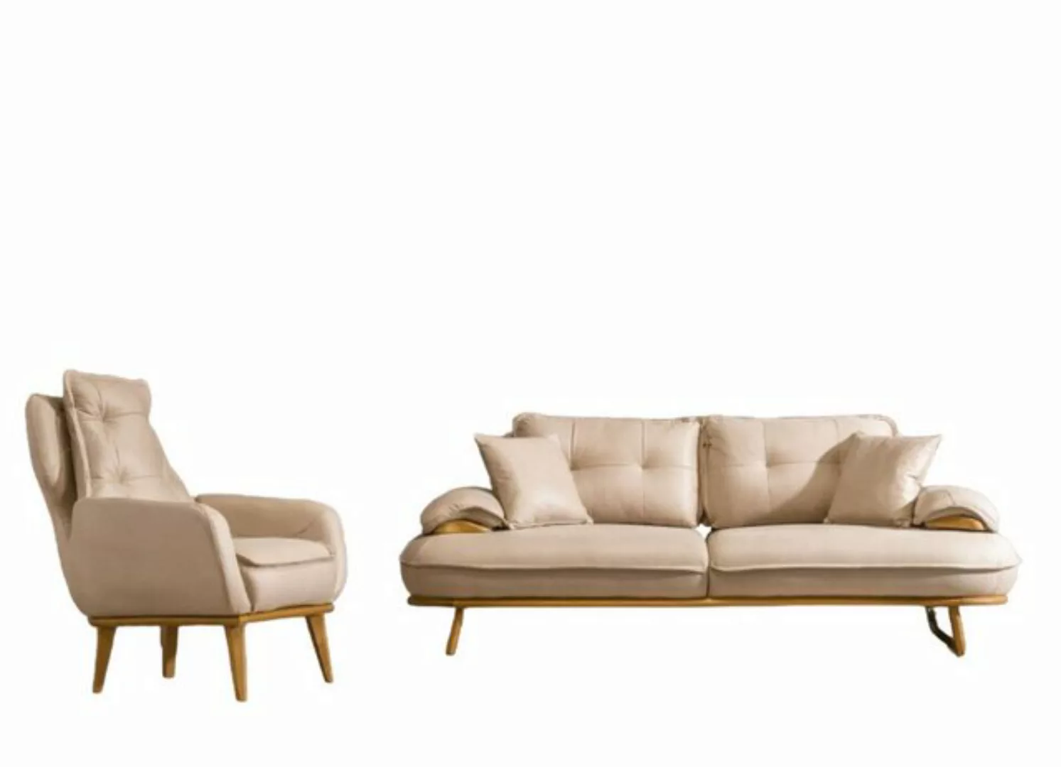 JVmoebel Sofa Moderne Couchgarnitur Designer 3-Sitzer Luxus Polster Sessel günstig online kaufen