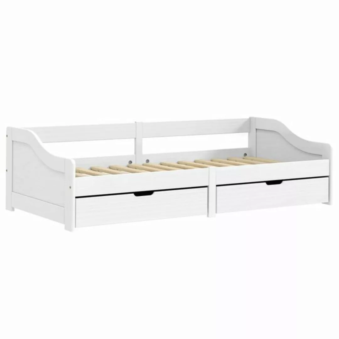 vidaXL Bett Tagesbett mit 2 Schubladen IRUN Weiß 90x200cm Massivholz Kiefer günstig online kaufen