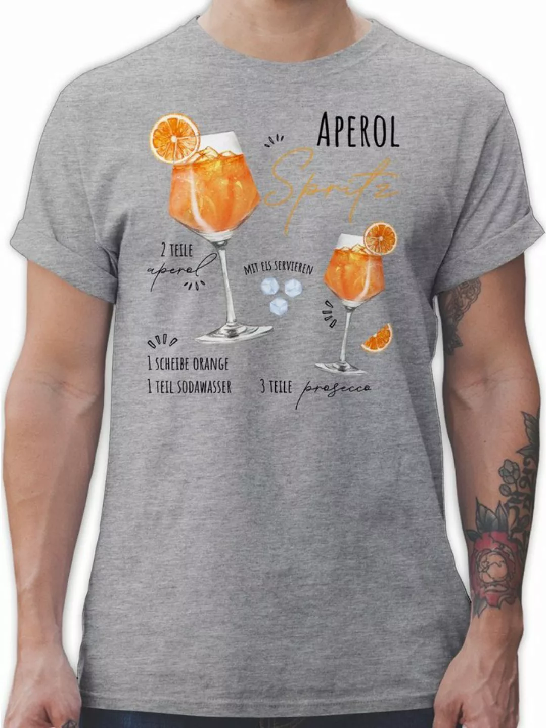 Shirtracer T-Shirt Aperol Spritz Rezept Lustig Geschenk Aperolfan Fanartike günstig online kaufen