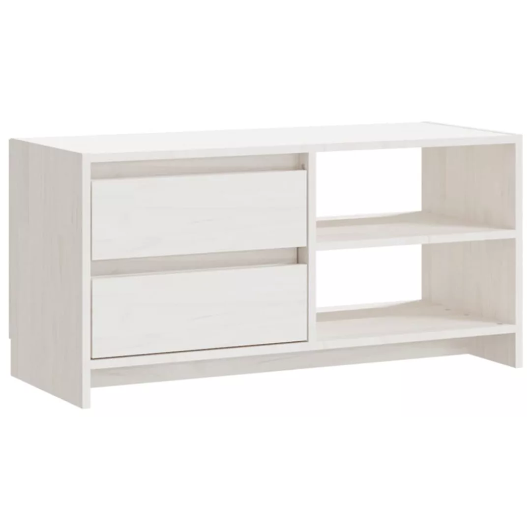 Tv-schrank Weiß 80x31x39 Cm Massivholz Kiefer günstig online kaufen