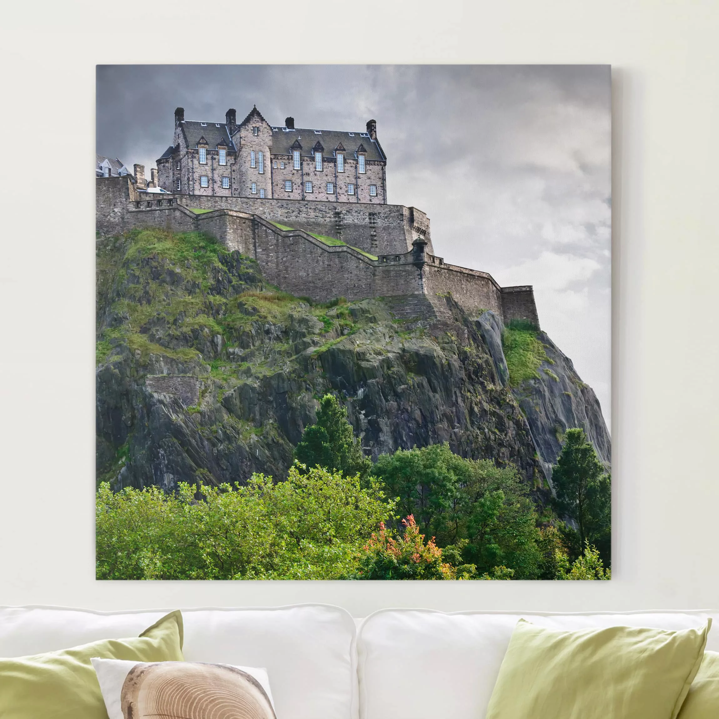 Leinwandbild Natur & Landschaft - Quadrat Edinburgh Castle günstig online kaufen