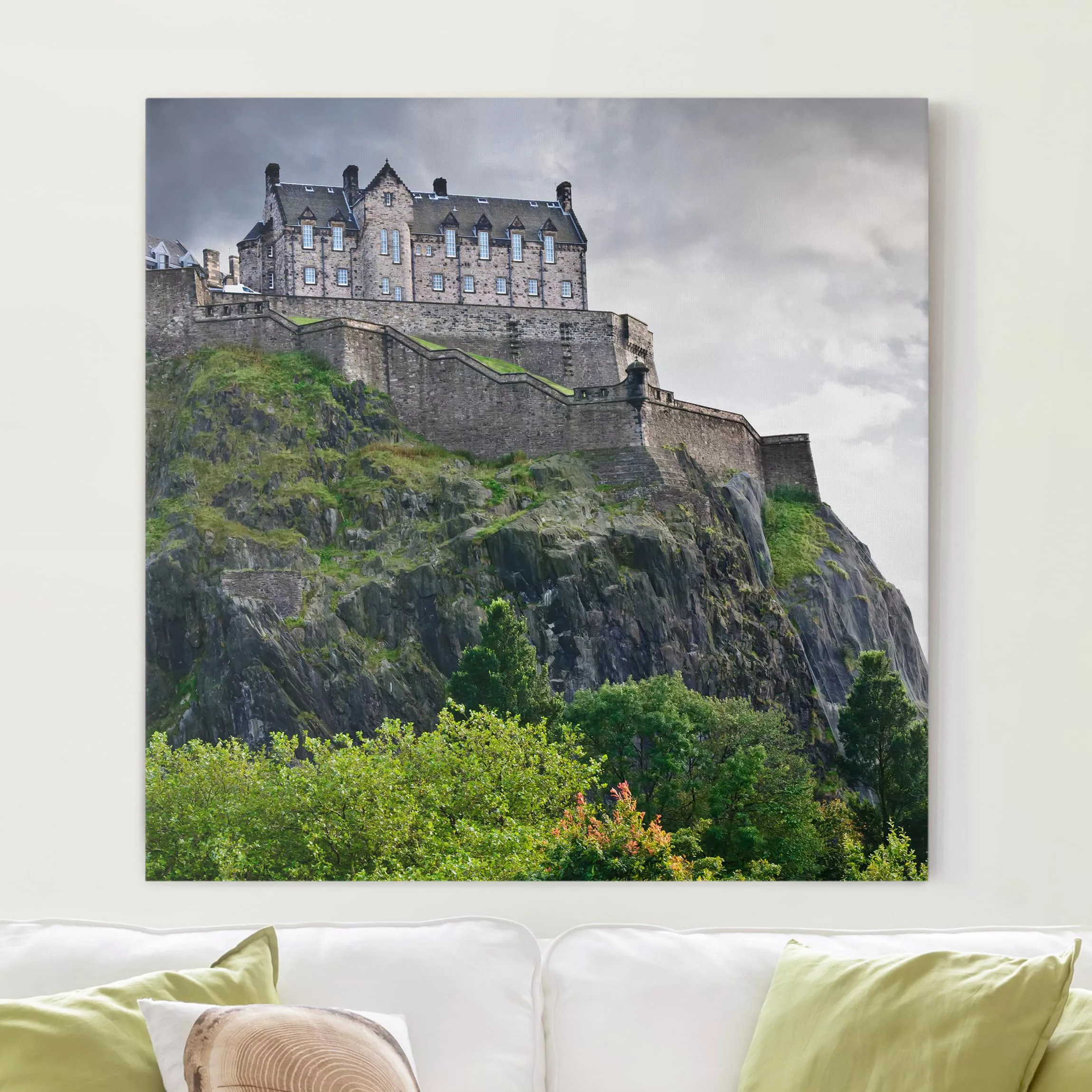 Leinwandbild - Quadrat Edinburgh Castle günstig online kaufen