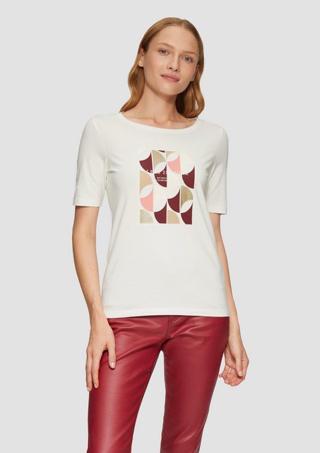 s.Oliver Kurzarmshirt T-Shirt mit Frontprint im Slim Fit günstig online kaufen