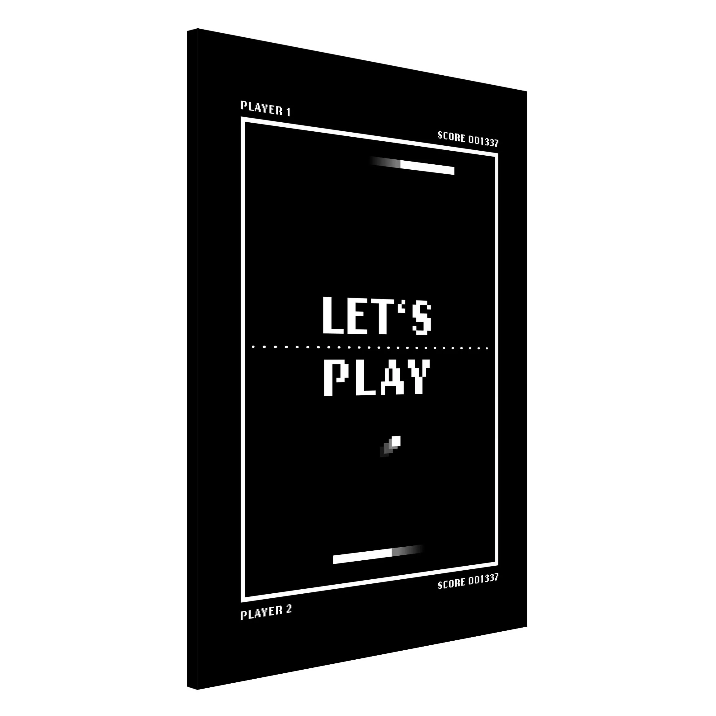 Magnettafel Classical Video Game In Black And White Let's Play günstig online kaufen