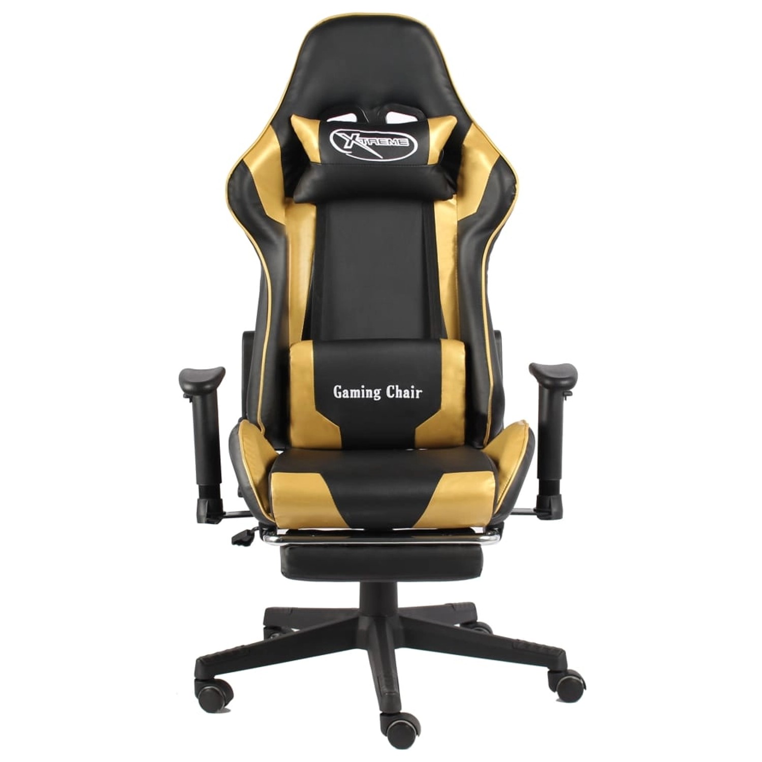 Gaming-stuhl Mit Fußstütze Drehbar Golden Pvc günstig online kaufen