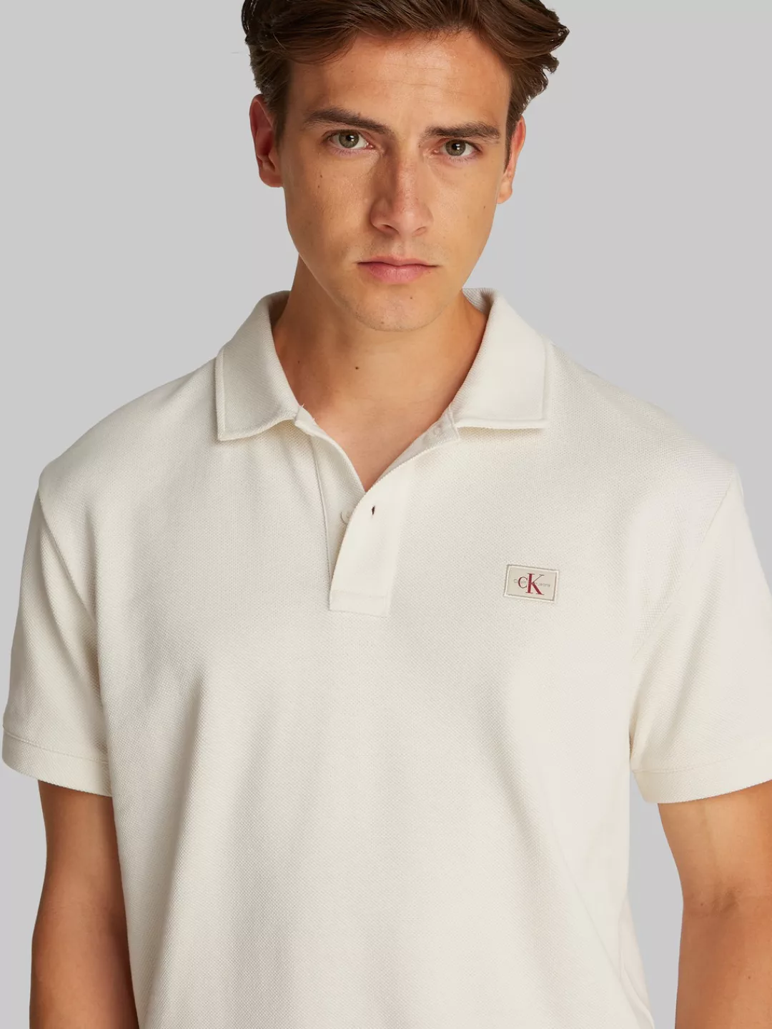 Calvin Klein Jeans Poloshirt "WOVEN LABEL POLO", Logodruck günstig online kaufen