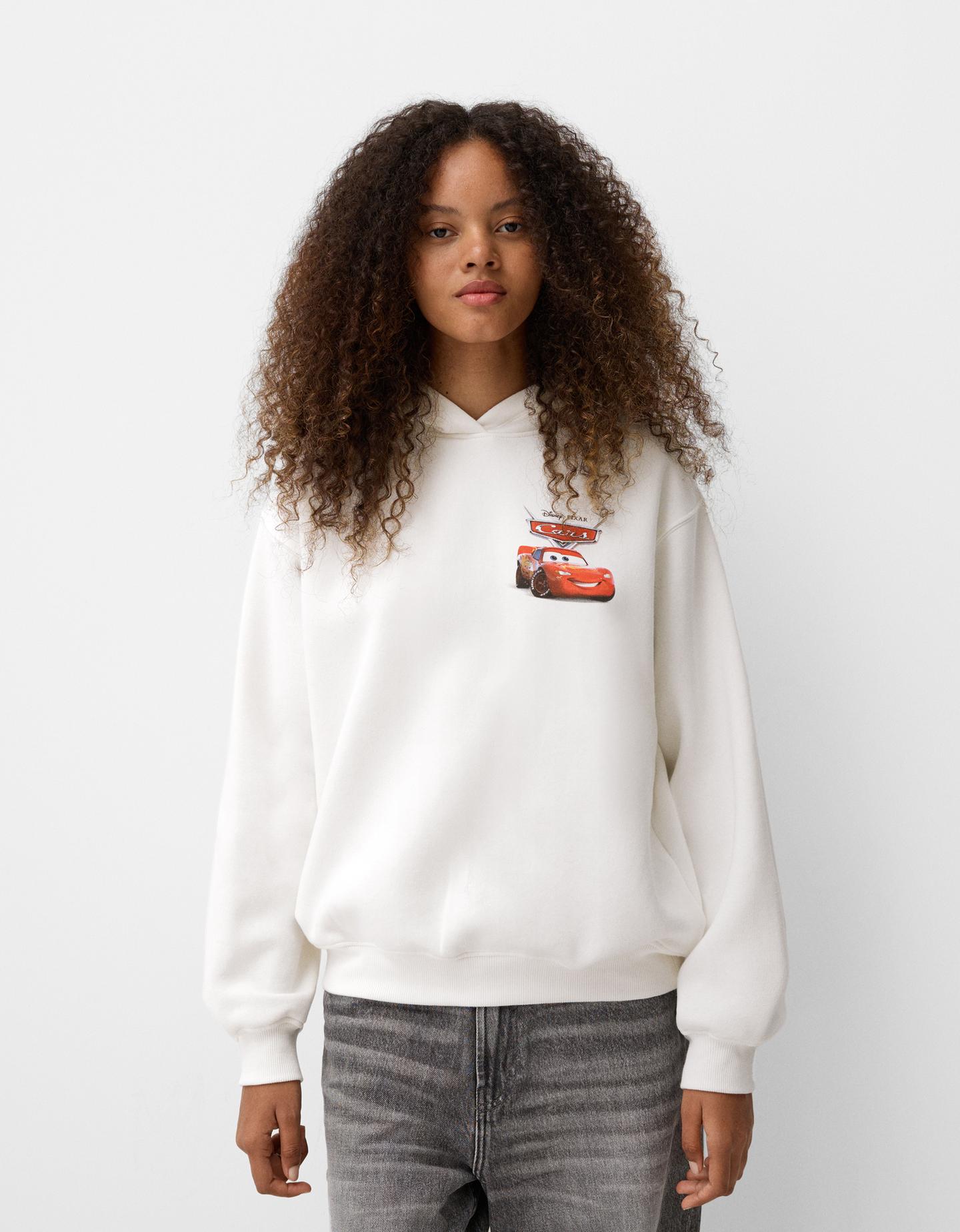 Bershka Hoodie Cars Mit Kapuze Damen 10-12 Weiss günstig online kaufen