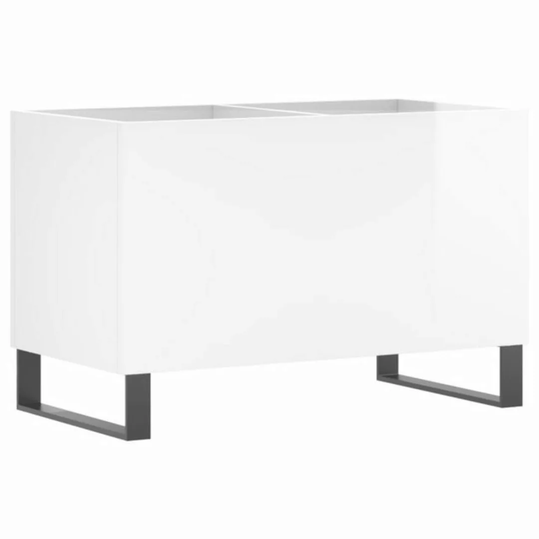 vidaXL Beistellschrank Plattenschrank Hochglanz-Weiß 74,5x38x48 cm Holzwerk günstig online kaufen