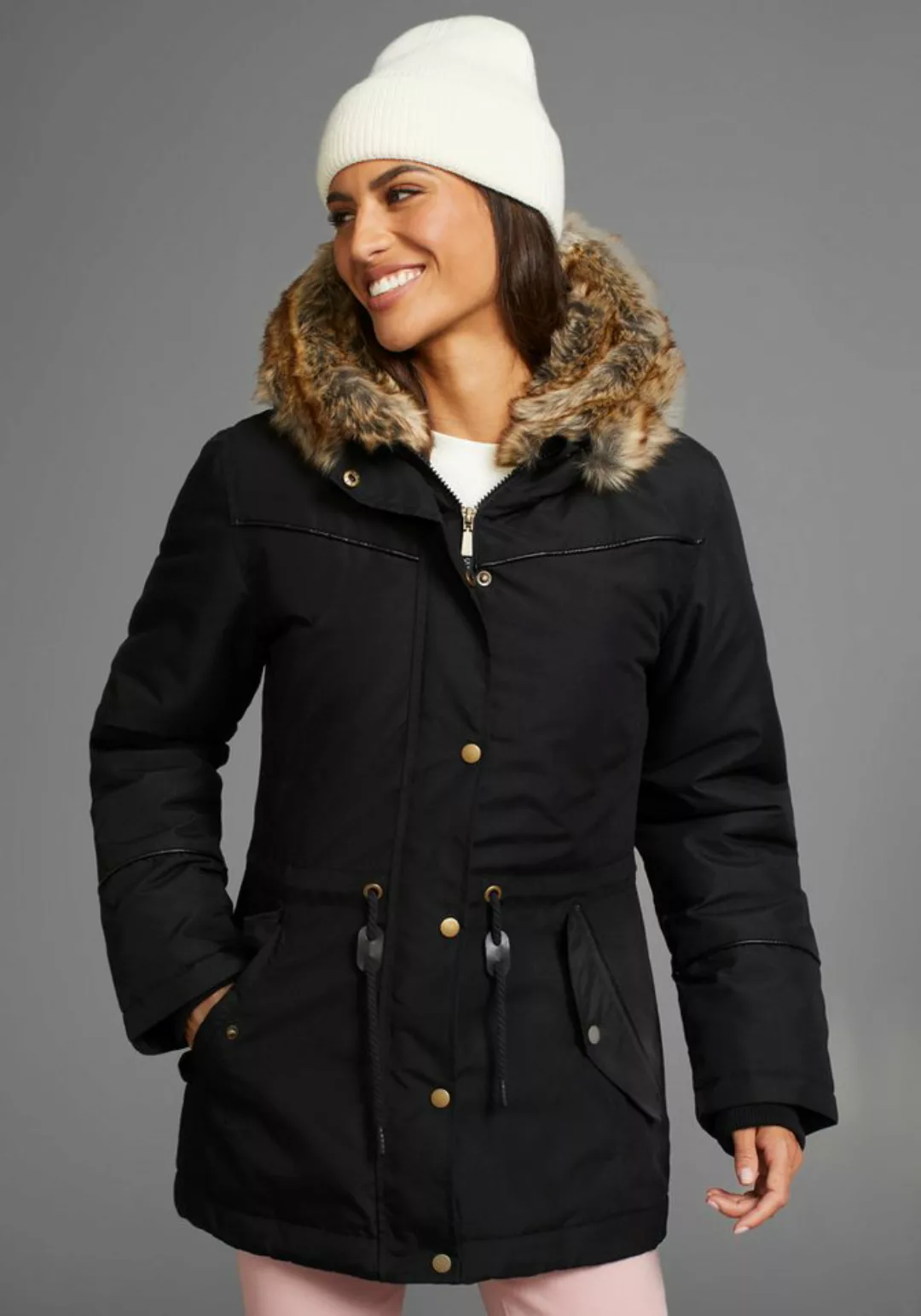 Laura Scott Winterjacke, mit Kapuze, figurbetonte Passform, mit Kapuze, mit günstig online kaufen