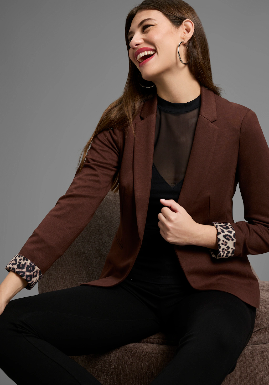 Bruno Banani Kurzblazer, Leoprint-Futter - NEUE FARBEN günstig online kaufen