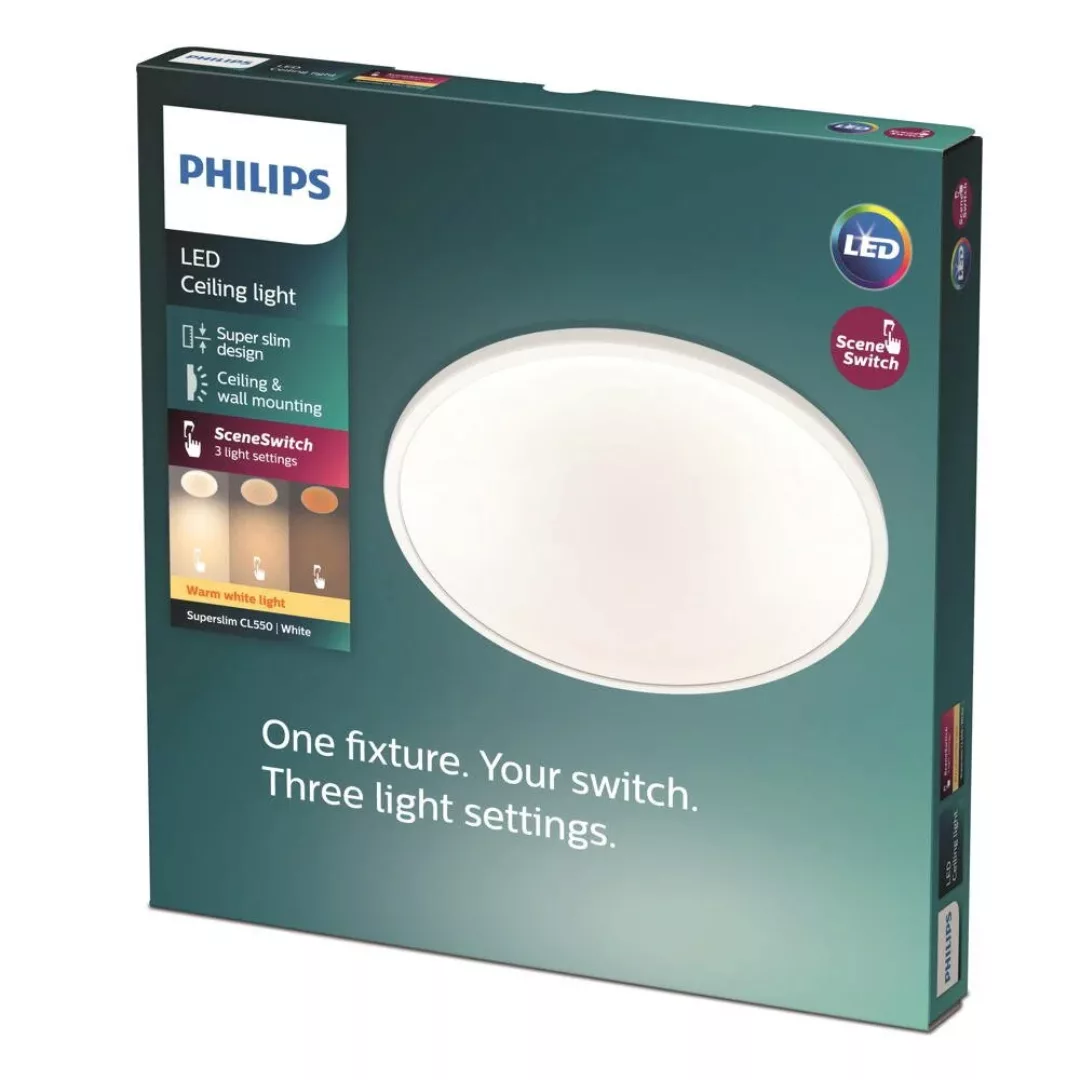 Philips LED Deckenleuchte Cl550 in Weiß 15W 1300lm 2700K günstig online kaufen