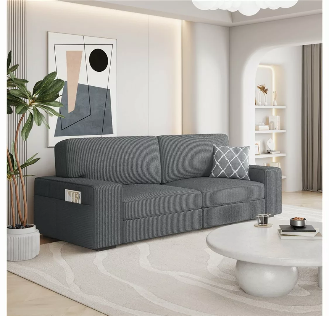 Yaheetech Sofa, Polstersofa aus Cordstoff mit Abnehmbare Kissen und Rückenl günstig online kaufen