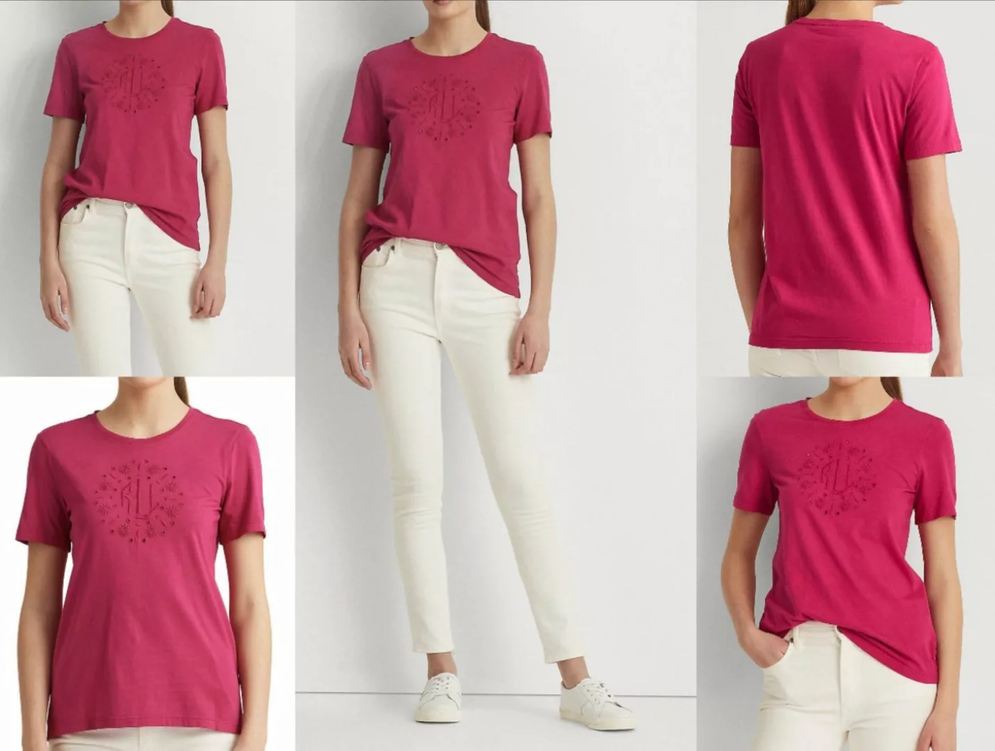 Ralph Lauren T-Shirt LAUREN RALPH LAUREN Cotton Modal Soft Top Iconic Bluse günstig online kaufen