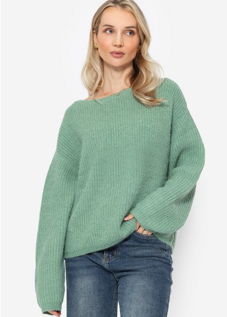 SASSYCLASSY Strickpullover Ripp Pullover Damen mit Rundhalsausschnitt Pullo günstig online kaufen