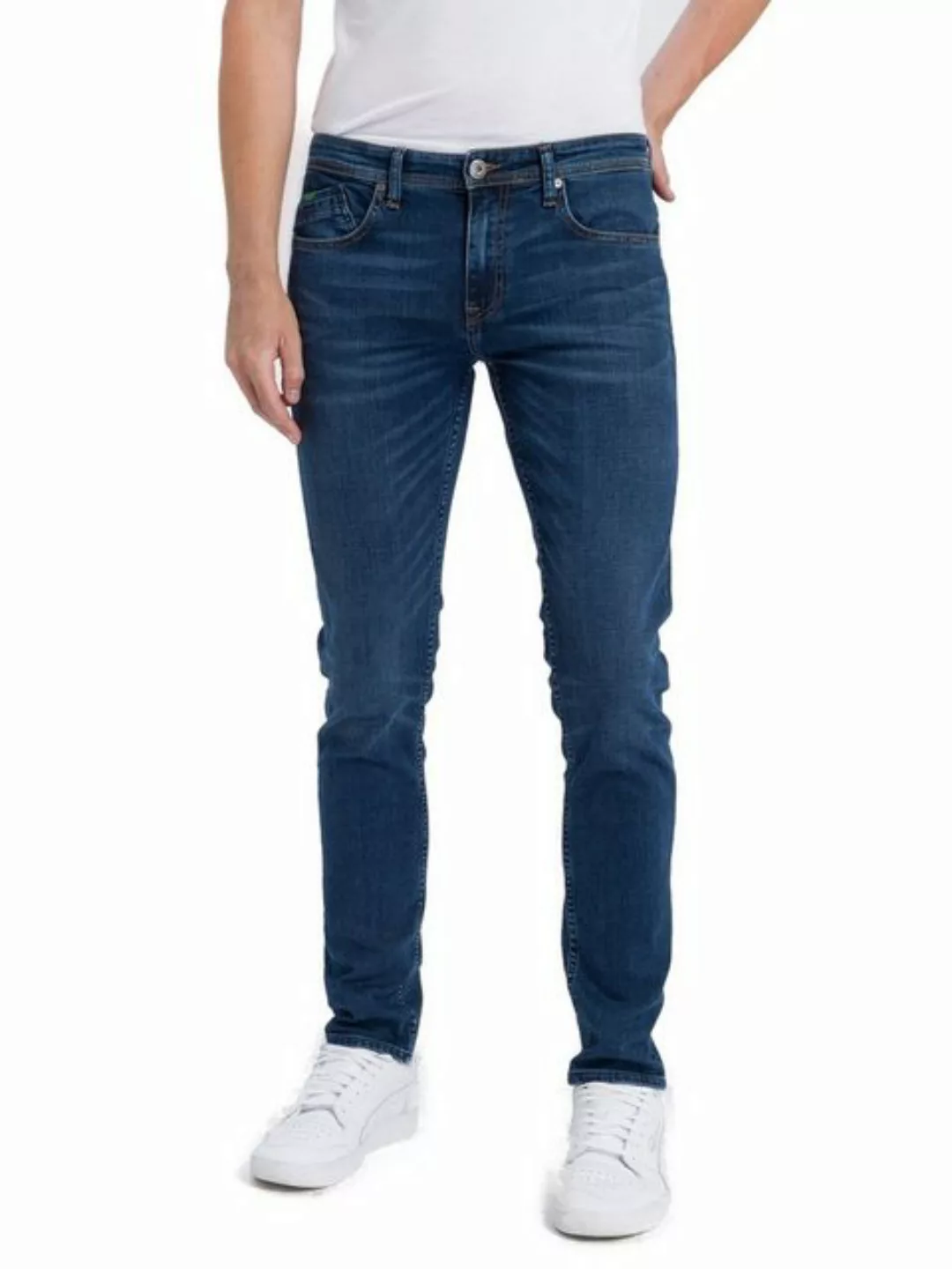 Cross Jeans Herren Jeans Jimi - Slim Tapered Fit - Blau - Mid Blue Used günstig online kaufen