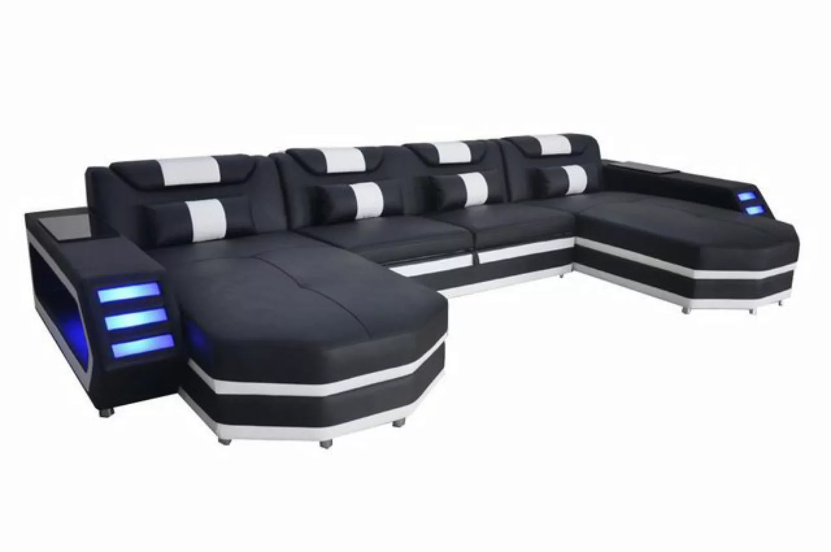 Xlmoebel Ecksofa Leder Ecksofa mit Design und USB-Anschluss für das Wohnzim günstig online kaufen