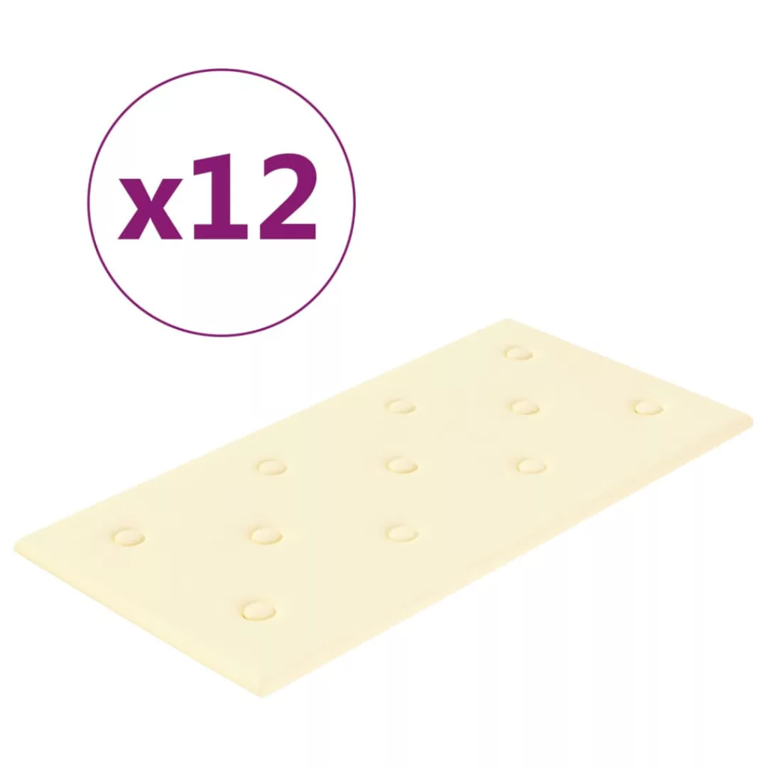 Vidaxl Wandpaneele 12 Stk. Creme 60x30 Cm Kunstleder 2,16 M² günstig online kaufen