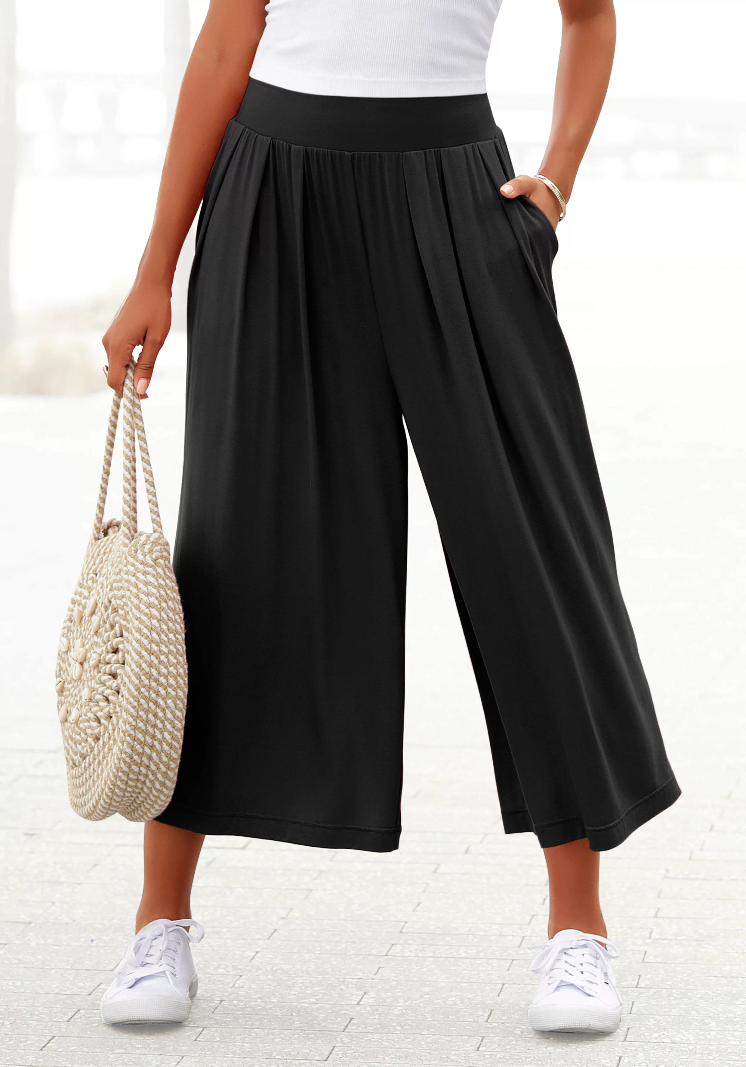 LASCANA Culotte mit extra-weitem Bein und Taschen, bequeme Jerseyhose günstig online kaufen
