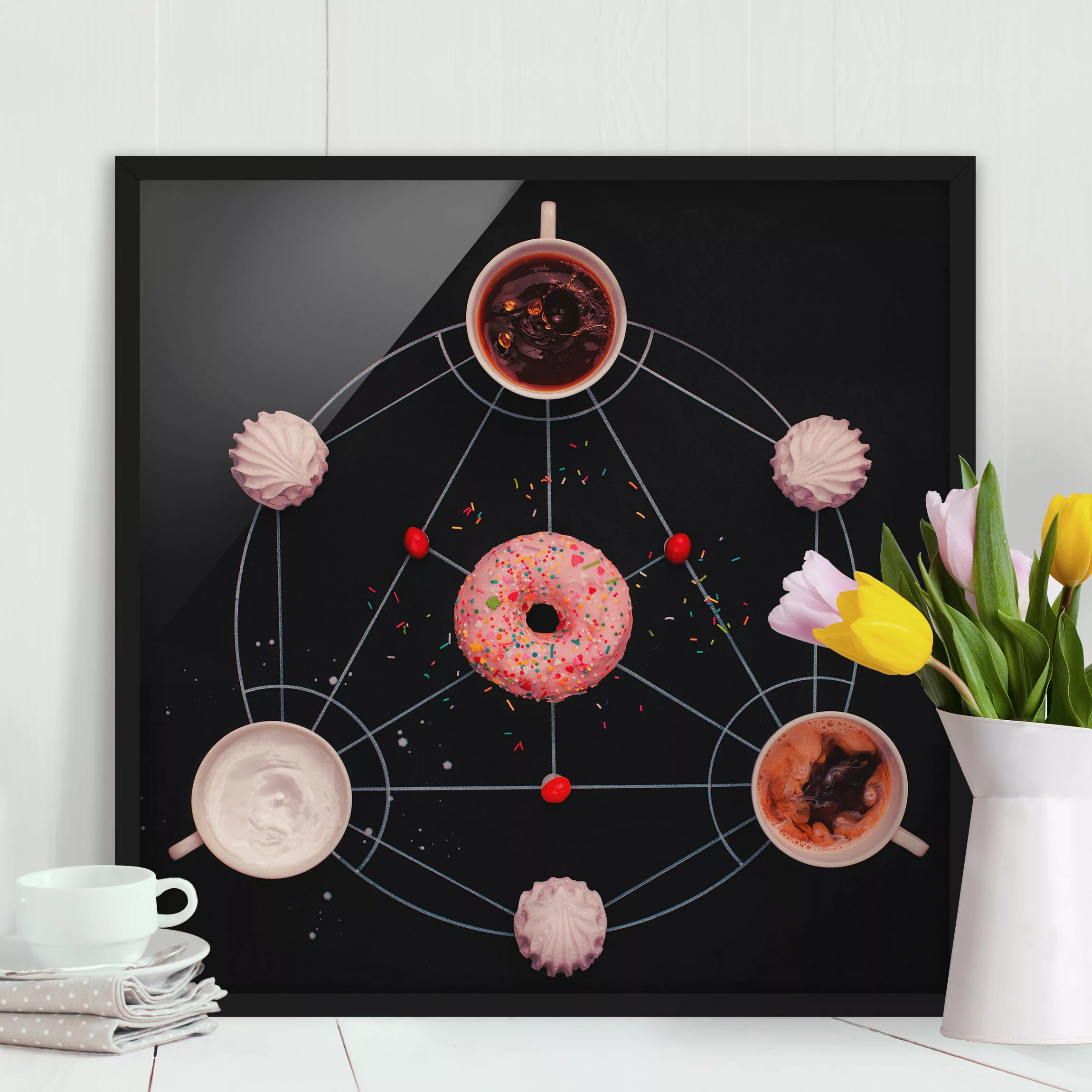 Bild mit Rahmen Küche - Quadrat Süße Alchemie des Kochens günstig online kaufen