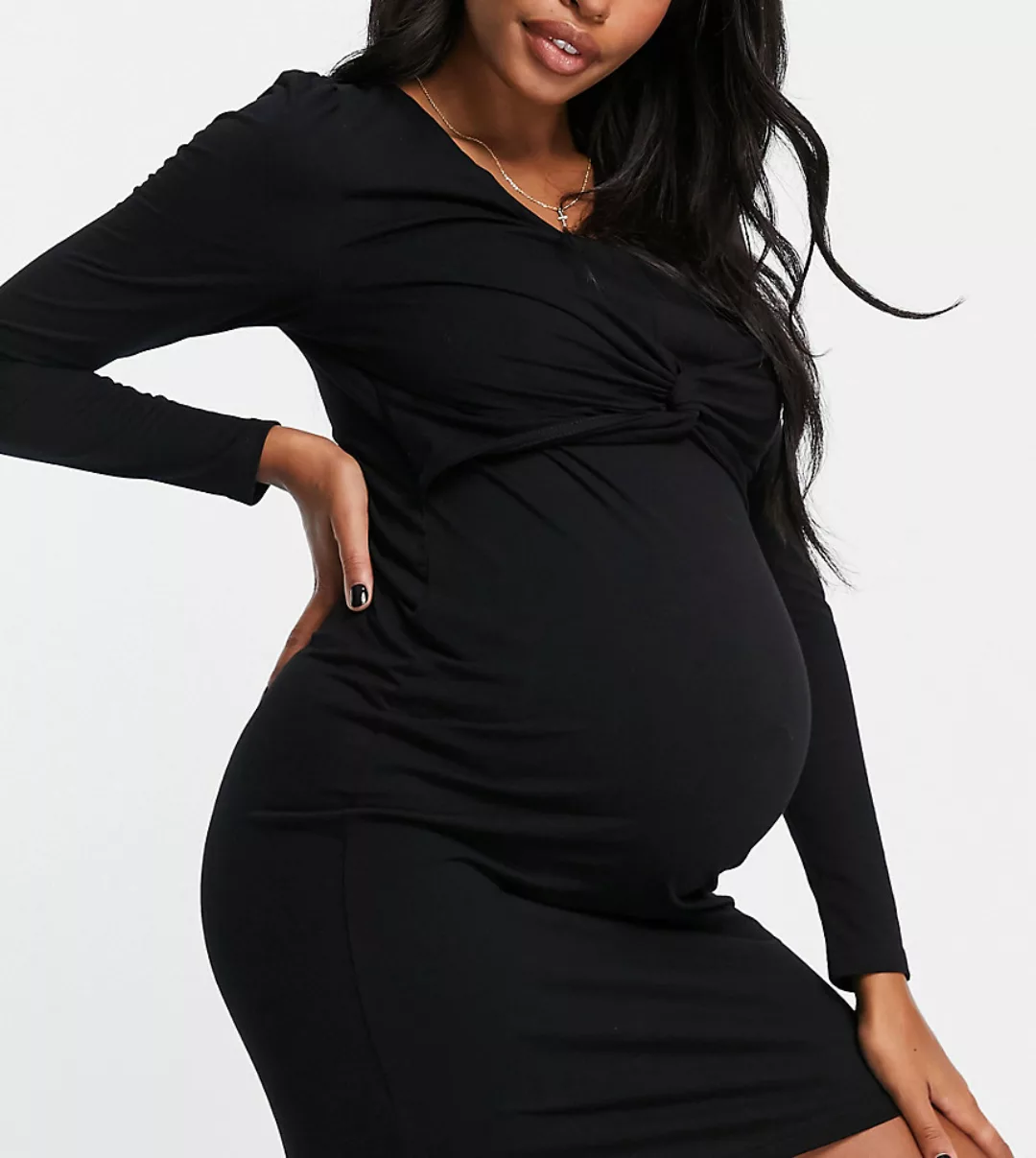 Mamalicious Maternity – Hemd aus Bio-Baumwolle in Weiß günstig online kaufen