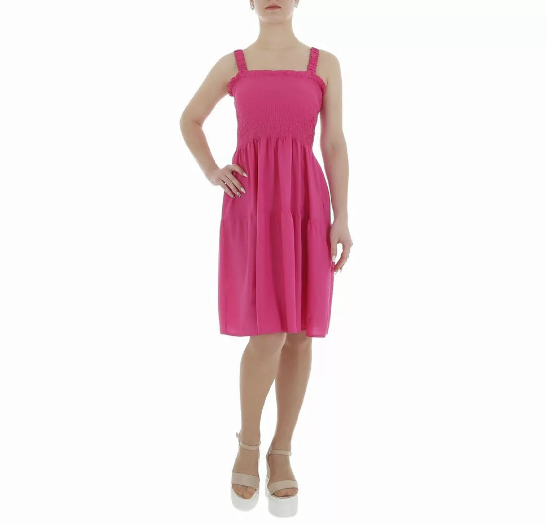 Ital-Design Sommerkleid Damen Freizeit (85941313) Volants Sommerkleid in Pi günstig online kaufen