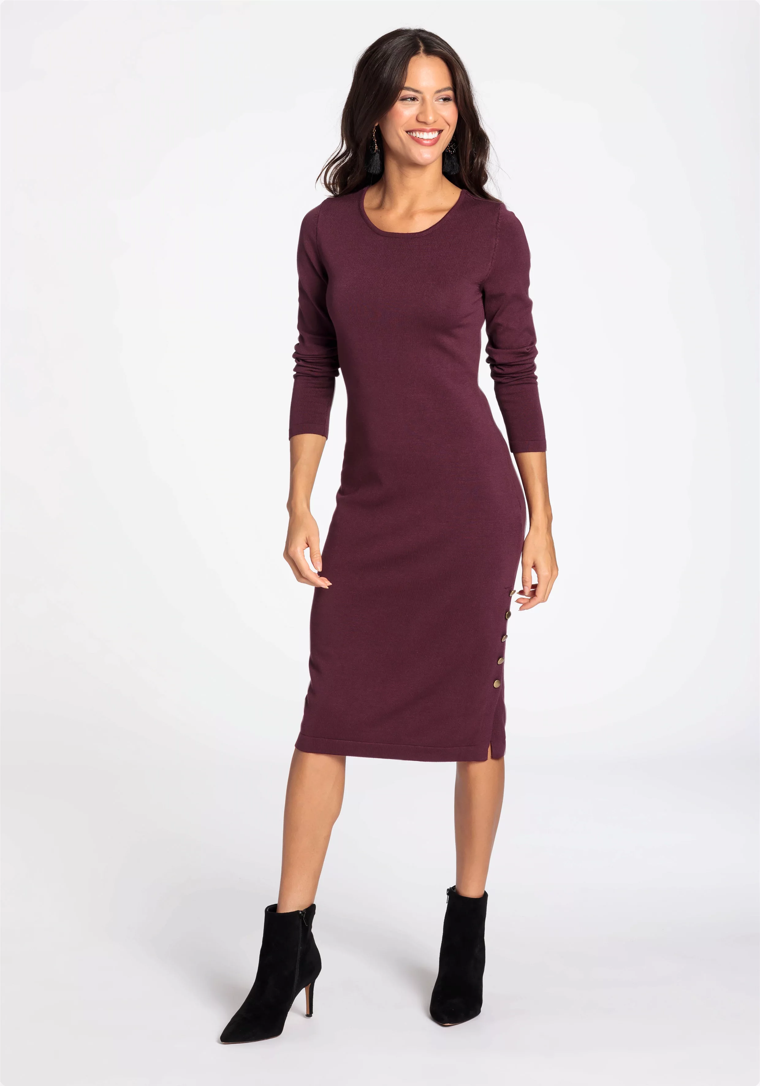 Laura Scott Strickkleid Mit eleganter Knopfleiste - NEUE KOLLEKTION günstig online kaufen