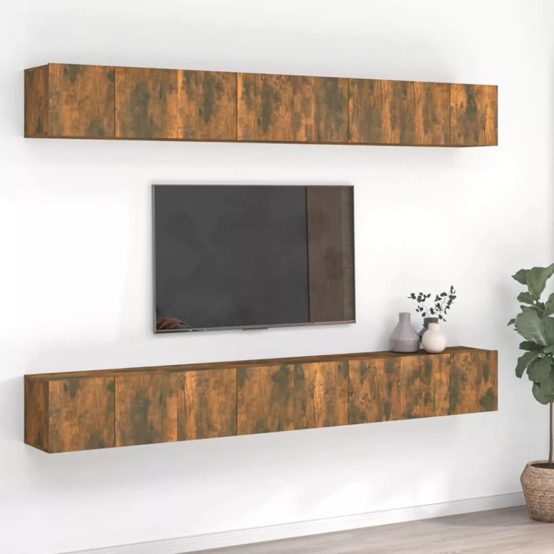 Vidaxl 8-tlg. Tv-schrank-set Räuchereiche 60x30x30 Cm Holzwerkstoff günstig online kaufen