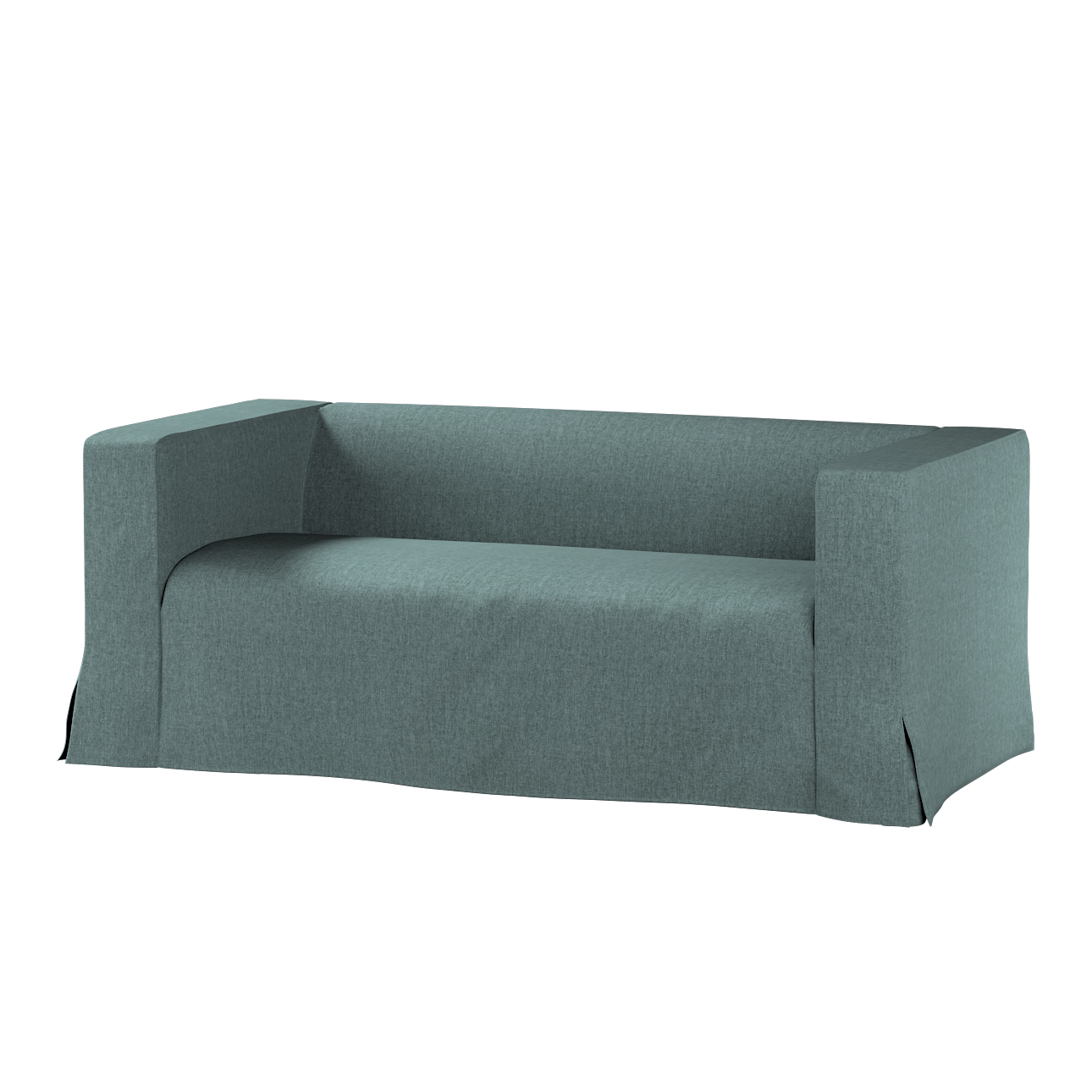 Bezug für Klippan 2-Sitzer Sofa, lang mit Kellerfalte, grau- blau, Klippan günstig online kaufen