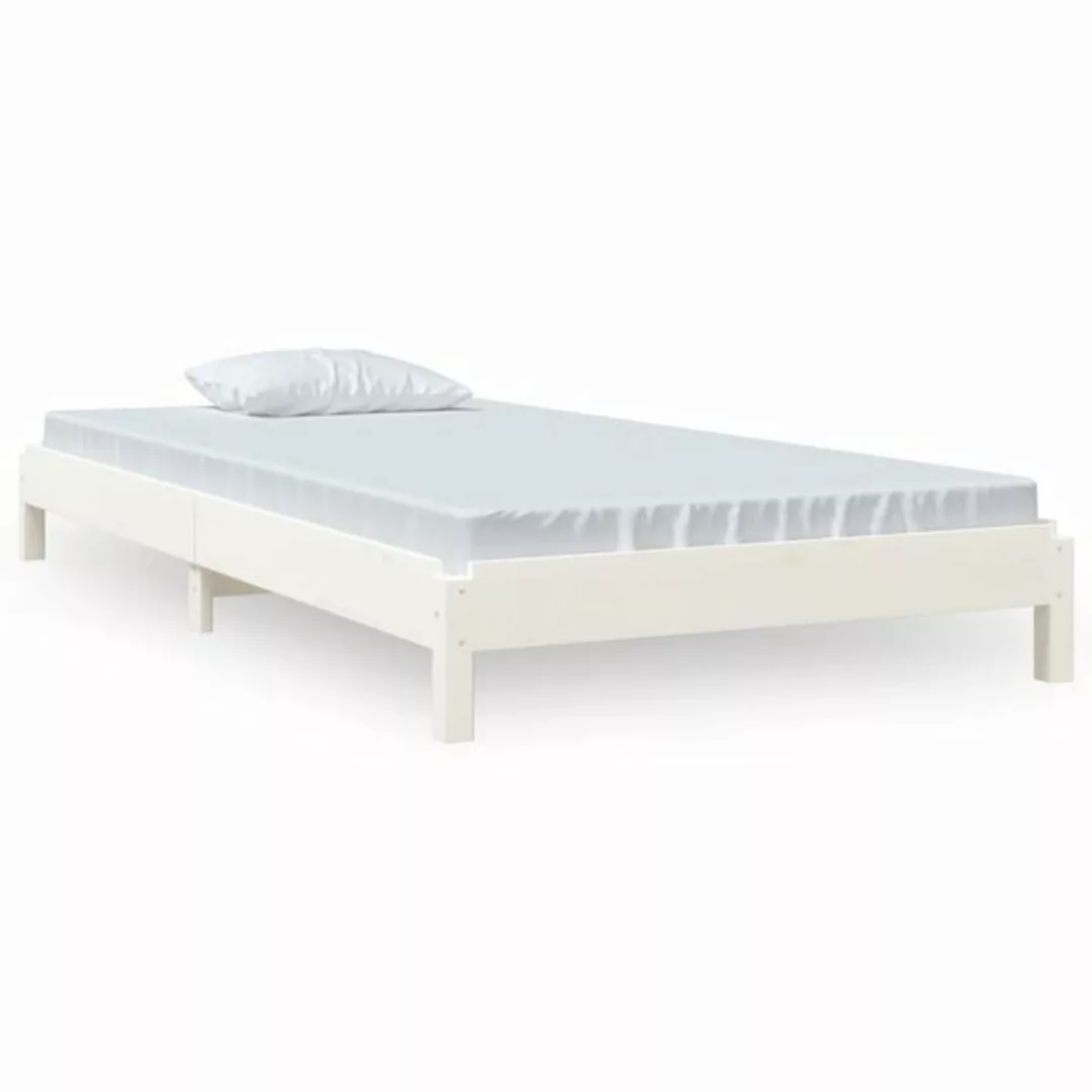 furnicato Bett Stapelbett Weiß 90x190 cm Massivholz Kiefer (1-tlg) günstig online kaufen