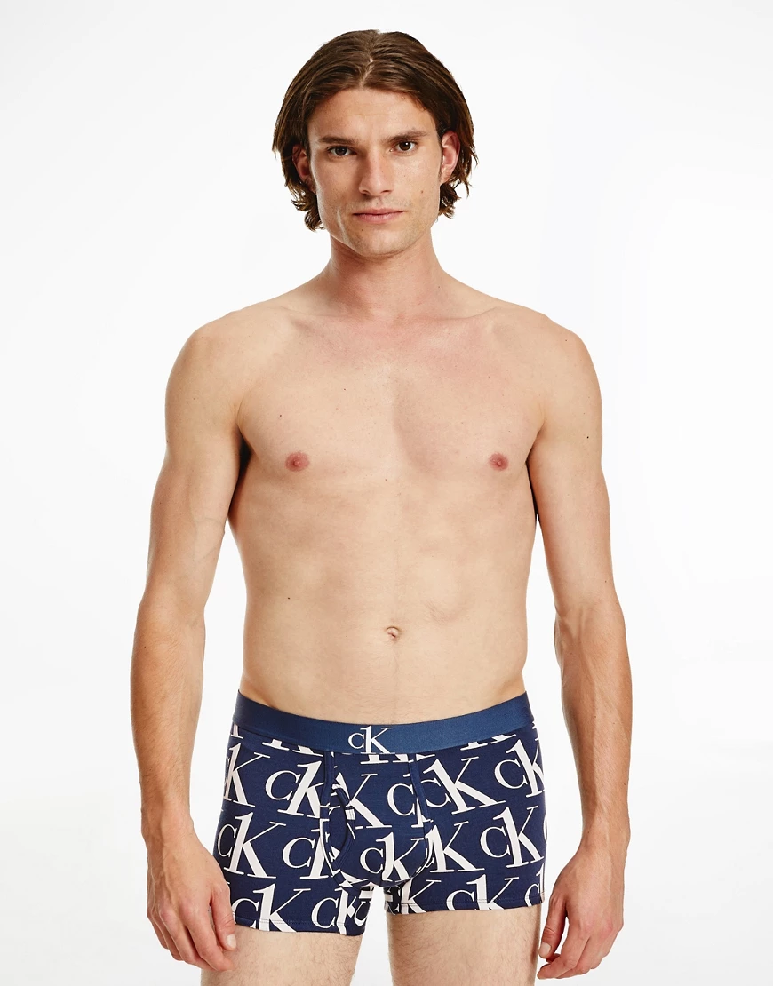 Calvin Klein – CK One – Bedruckte Unterhose-Marineblau günstig online kaufen