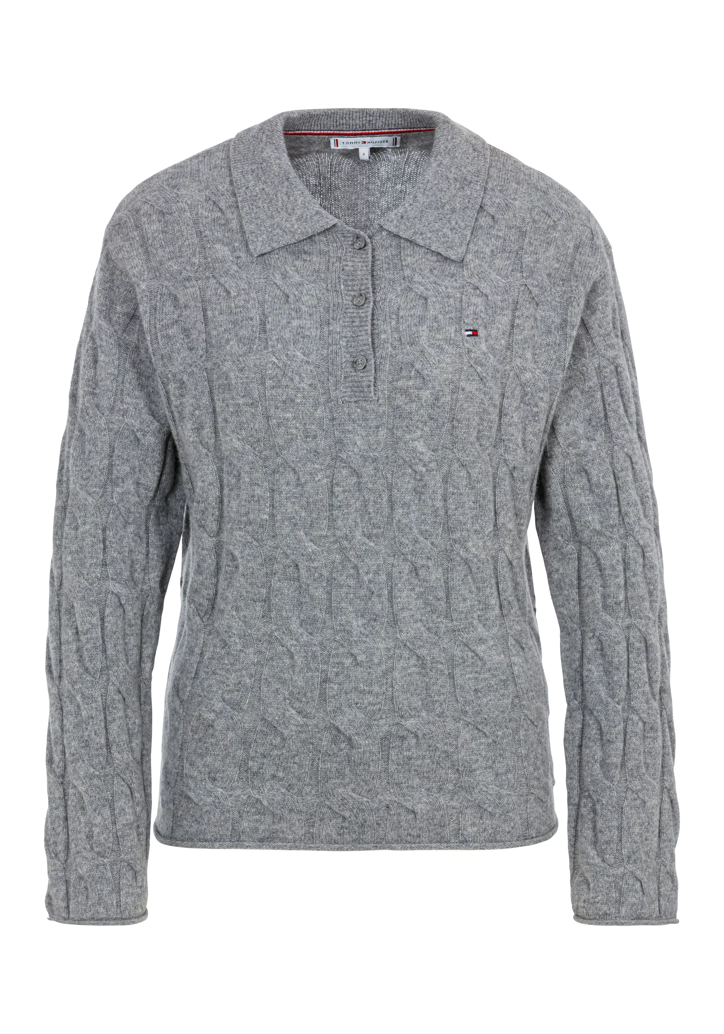 Tommy Hilfiger Polokragenpullover "SOFT WOOL CABLE POLO SWEATER", mit Krage günstig online kaufen