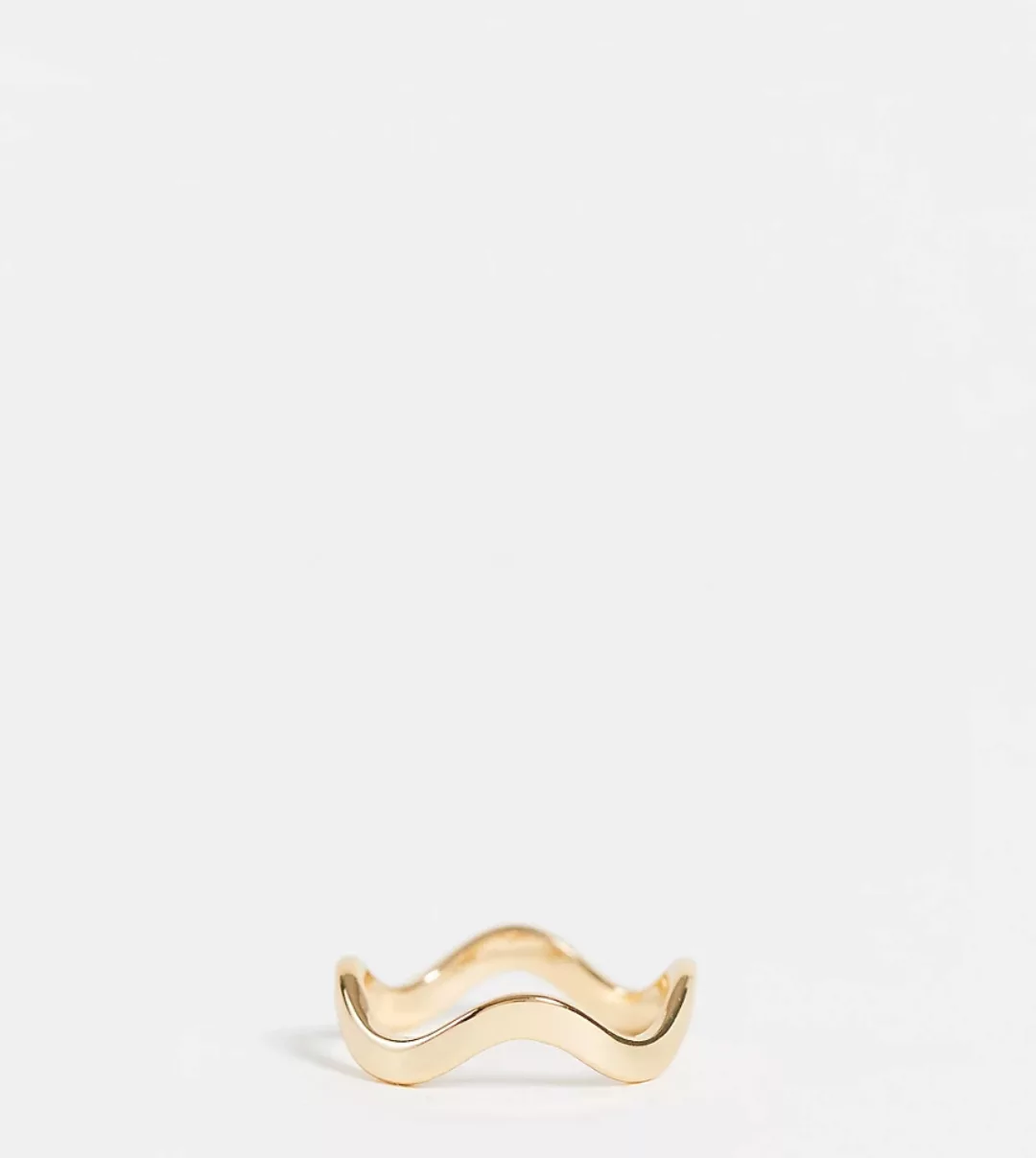 ASOS DESIGN Curve – Goldfarbener Ring mit welligem Design günstig online kaufen