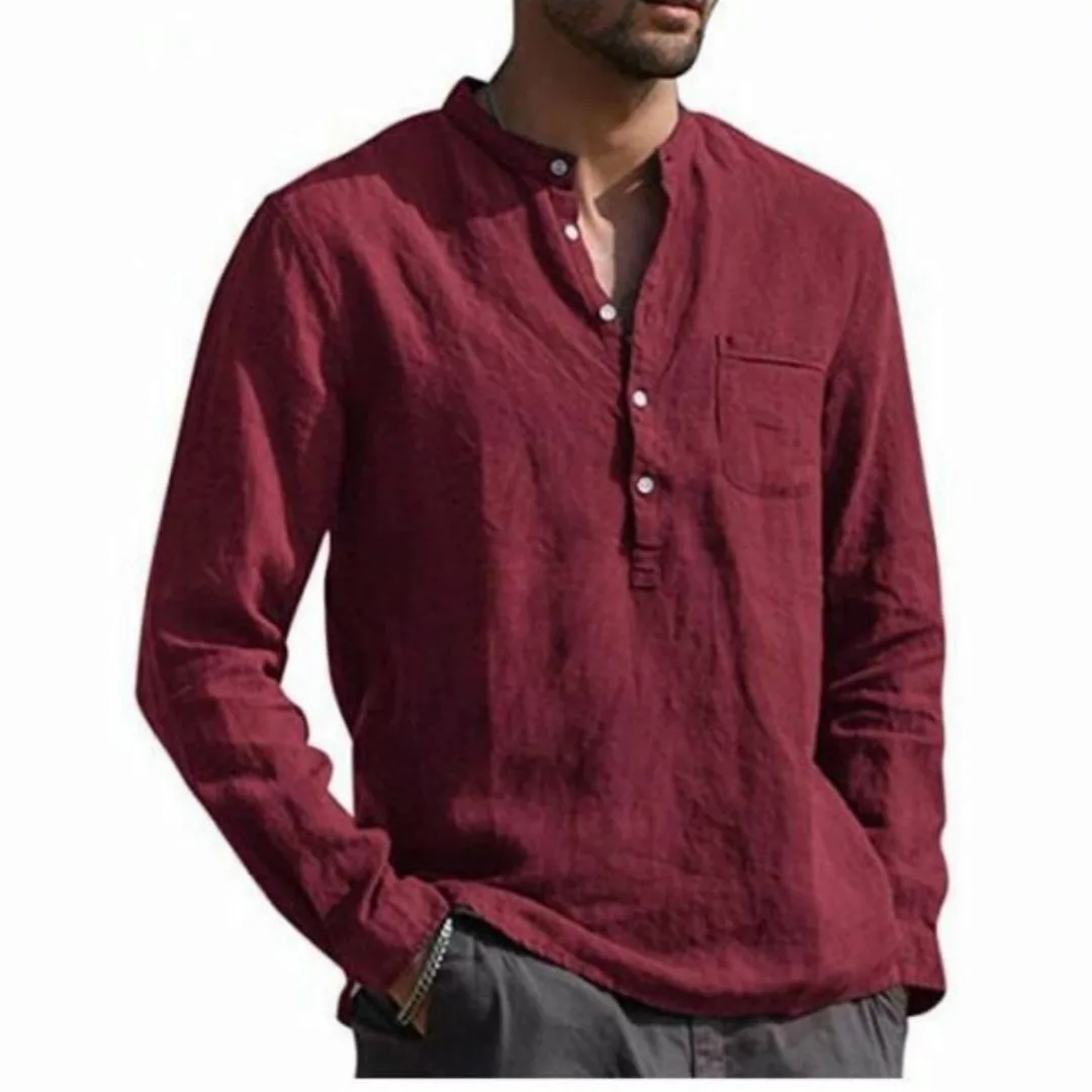 Opspring Schlupfbluse Leinenhemd,3/8-Ärmeln Hemd,übergroßes Sweatshirt,Hemd günstig online kaufen