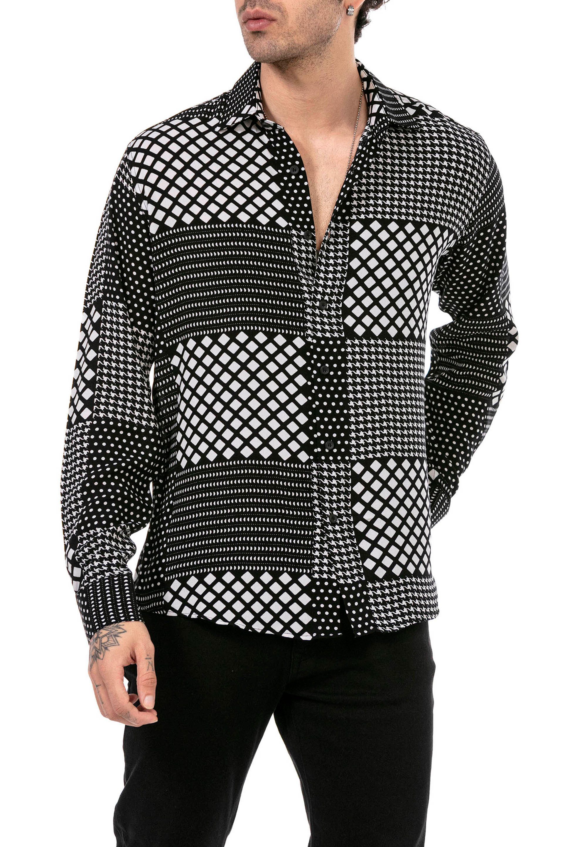 RedBridge Langarmhemd mit modernem Patchwork-Design für günstig online kaufen