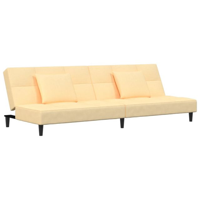 vidaXL Schlafsofa, Sofa 2-Sitzer mit 2 Kissen Creme Samt günstig online kaufen