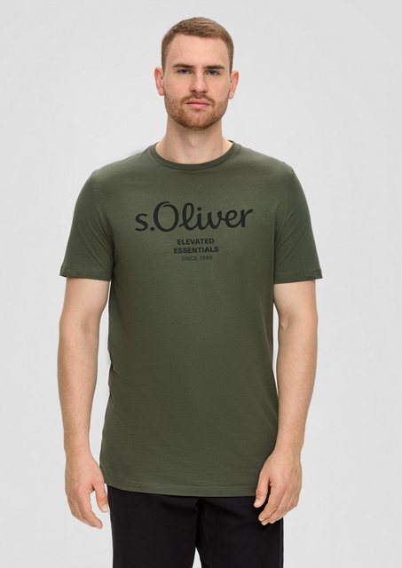 s.Oliver Kurzarmshirt T-Shirt aus Baumwolle mit Logo-Print Artwork günstig online kaufen