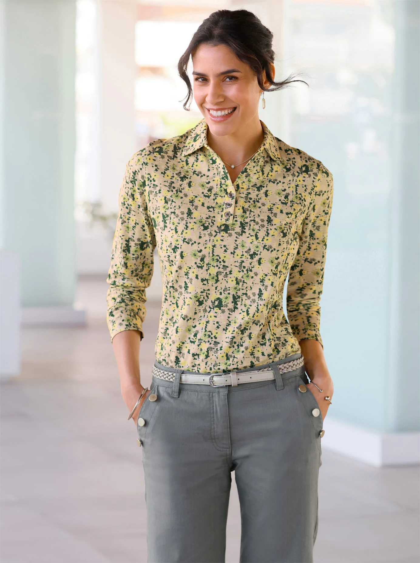 Inspirationen Poloshirt "Langarm-Poloshirt", (1 tlg.) günstig online kaufen