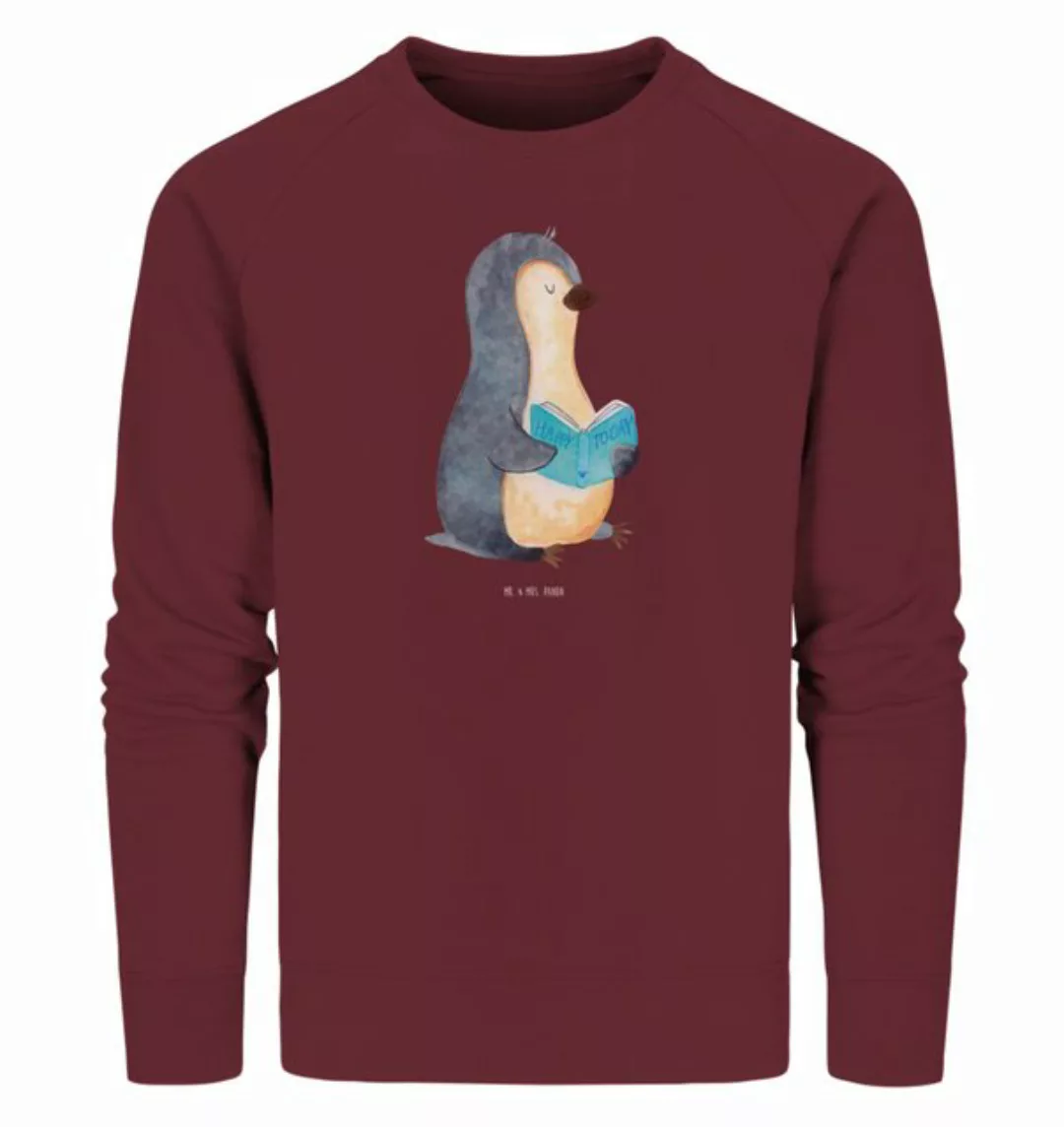 Mr. & Mrs. Panda Longpullover Größe XS Pinguin Buch - Burgundy - Geschenk, günstig online kaufen