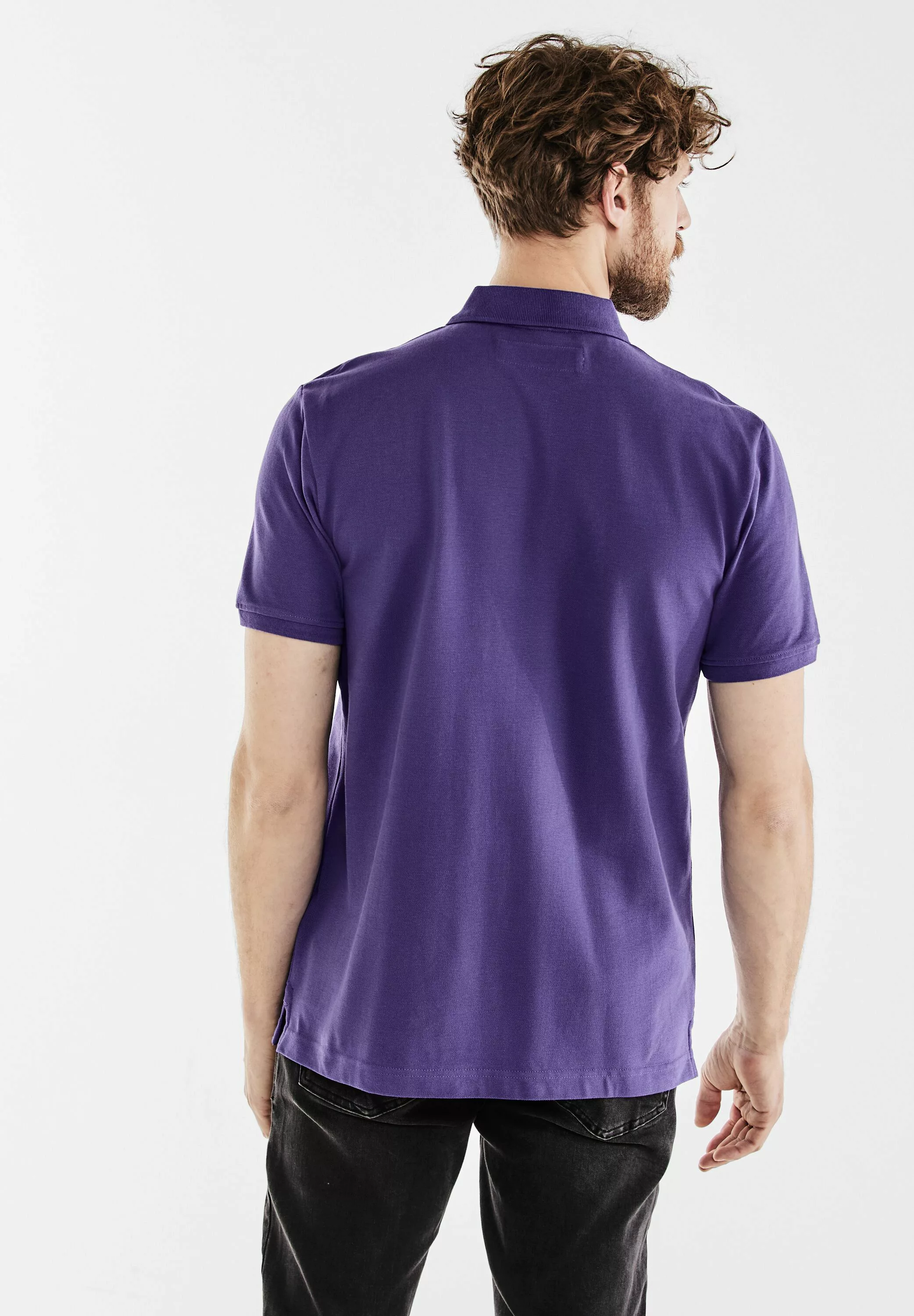 STREET ONE MEN Poloshirt in Unifarbe günstig online kaufen