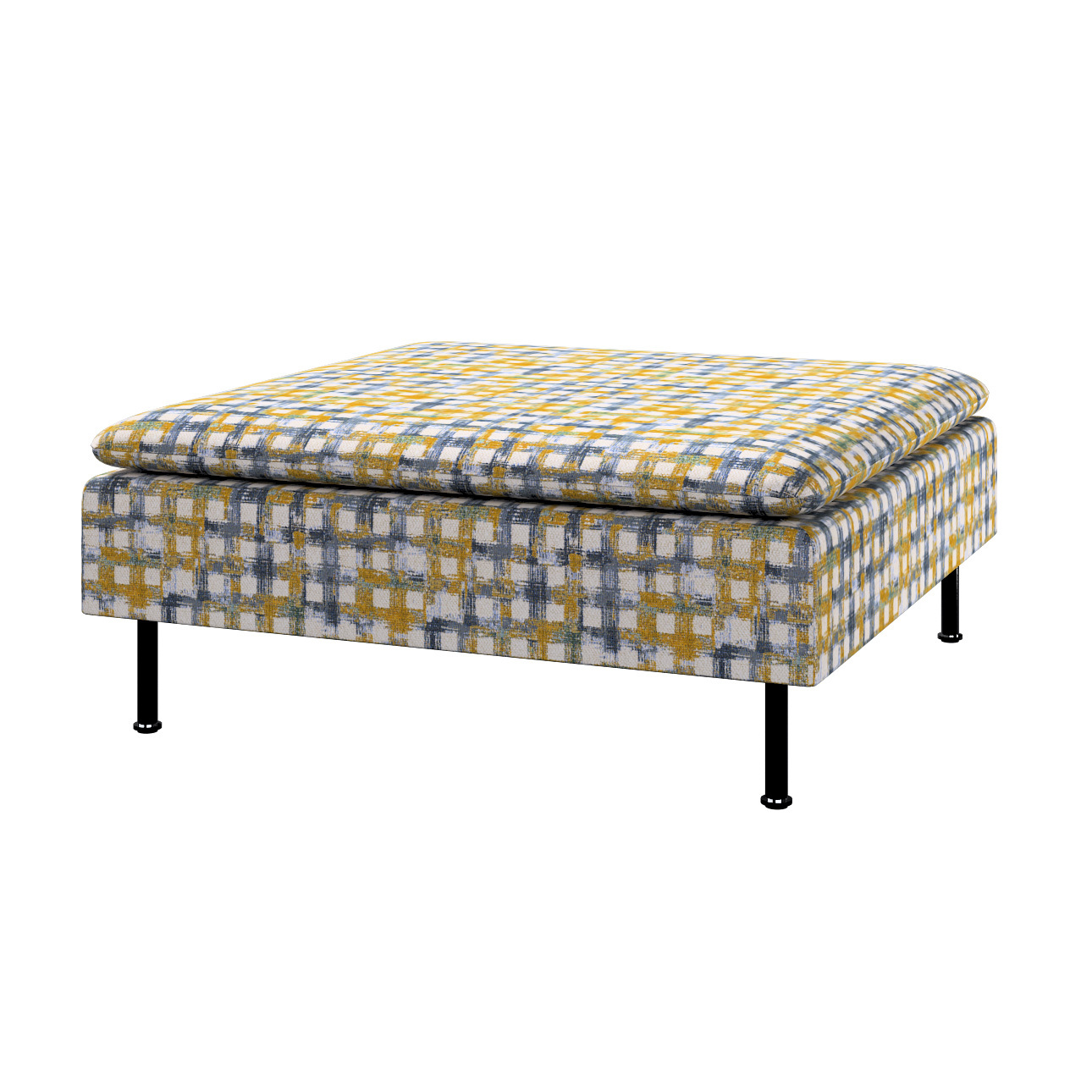 Bezug für Söderhamn Fußhocker, blau-gelb, 93 x 93 x 40, Cosy Home (145-16) günstig online kaufen