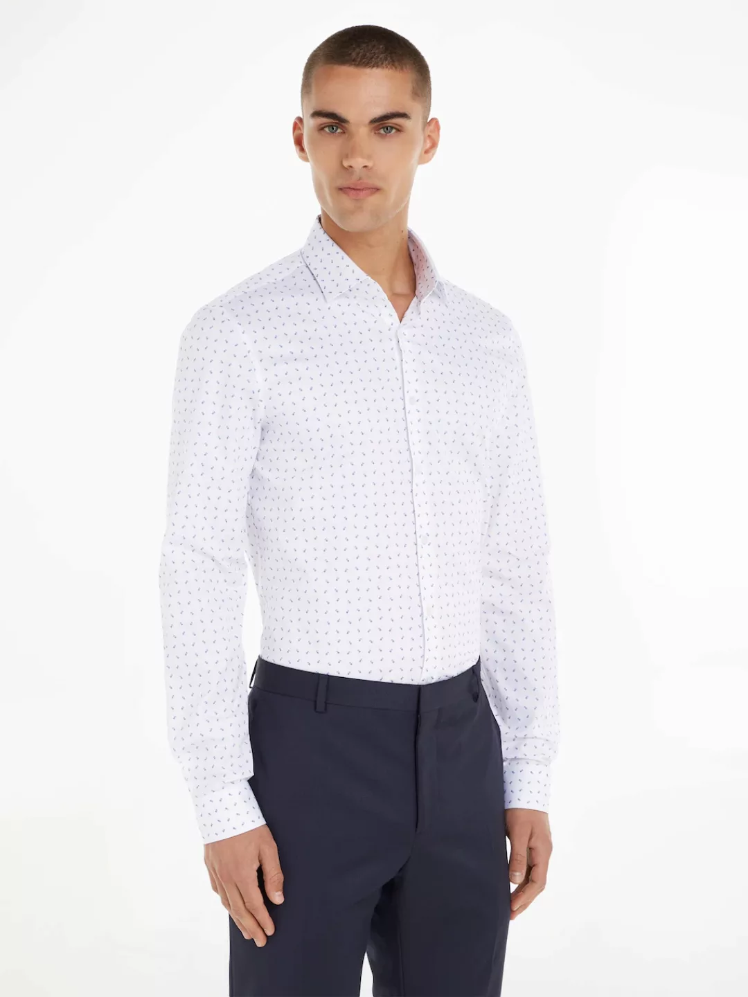Calvin Klein Langarmhemd TWILL 2 COLOR PRINT SHIRT mit Markenlabel günstig online kaufen