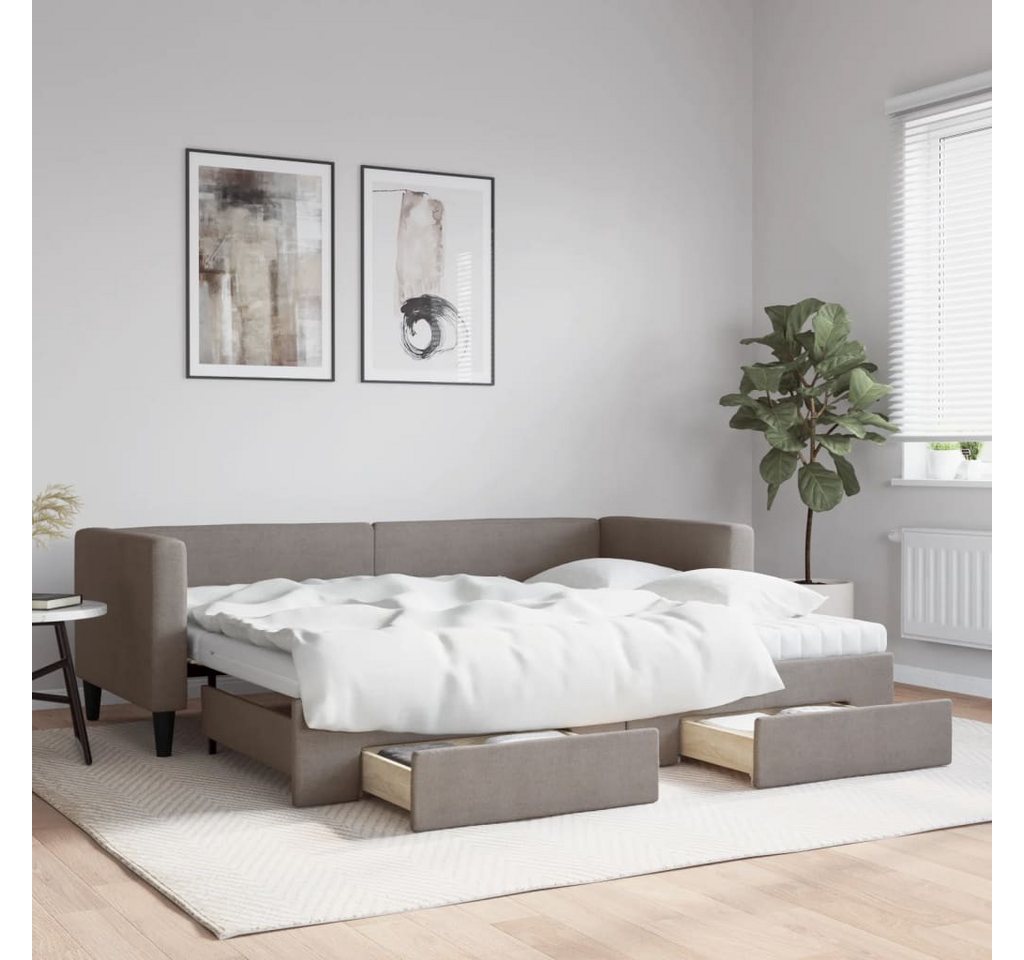 vidaXL Gästebett Gästebett Tagesbett Ausziehbar mit Schubladen Taupe 80x200 günstig online kaufen